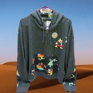 Disneyland Mickey Main Street 50TH Anniversary Charcoal Hoodie with Colorful 2X